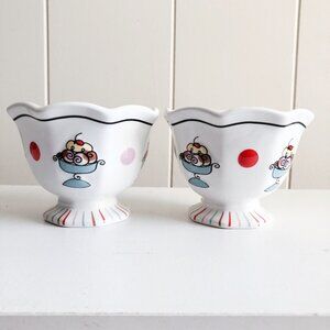 Vintage Footed Ice Cream Bowls